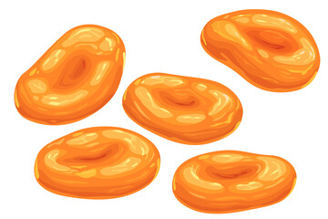 Dried apricot vector icon. Sugared sweet 