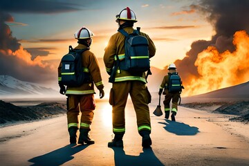 Fototapeta na wymiar Firefighters: The Backbone of Community Resilience generative ai