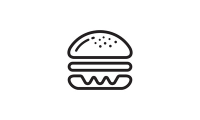 burger logo design. creative modern linear style symbol vector illustration