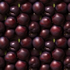 Seamless pattern texture of ripe delicious plums. AI generation  