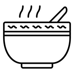 Hot soup bowl icon for a warming dish in winter