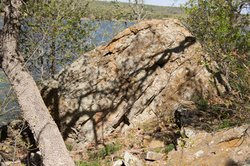 Limestone rock lakeside