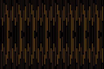 Vertical stripe of pattern. Design random lines gold on black background. Design print for illustration, texture, textile, wallpaper, background. Set 3