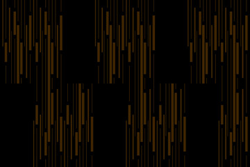 Vertical stripe of pattern. Design random lines gold on black background. Design print for illustration, texture, textile, wallpaper, background. Set 9