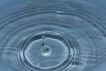 blue water dripping over the puddle