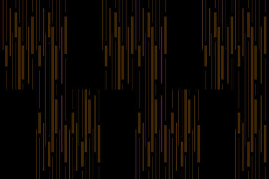 Vertical stripe of pattern. Design random lines gold on black background. Design print for illustration, texture, textile, wallpaper, background. Set 9 © asesidea
