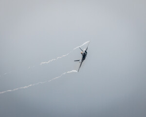 Fototapeta na wymiar F-22 Raptor Air Show Demo Flyover