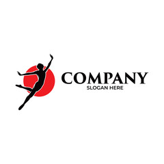 Rhythmic gymnastics logo design vector