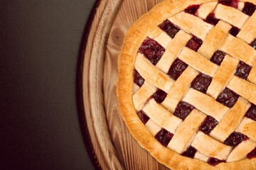 Tasty fresh sweet cake dish