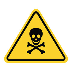 skull and bones warning sign danger sign poison sign - obrazy, fototapety, plakaty