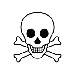 skull skeleton and bones sign pirate sign outline