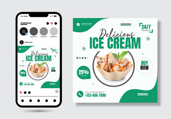 Ice Cream Social Media Post Layout