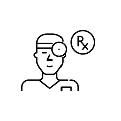 Otolaryngologist writing a prescription. Pixel perfect, editable stroke line icon