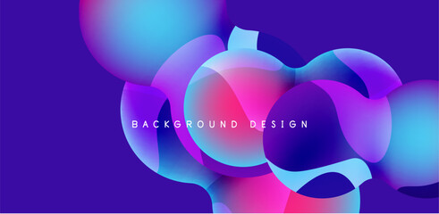 Bright abstract background glossy shiny circle and sphere composition. Minimalist geometric vector Illustration For Wallpaper, Banner, Background, Card