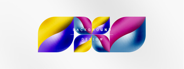 Obraz premium Vector abstract geometric background. Techno flower petals concept. Wallpaper or texture design, bright poster, banner, flyer