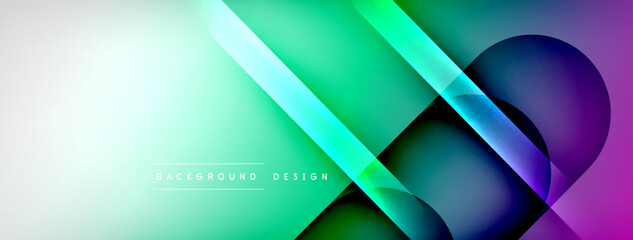 Abstract background - geometric composition created with lights and shadows. Technology or business digital template
