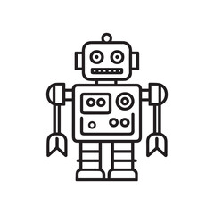 Fototapeta premium robot outline icon vector, generative ai