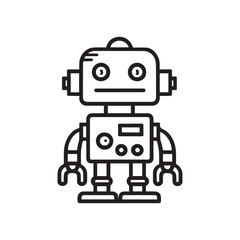 Fototapeta premium robot outline icon vector, generative ai
