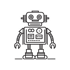 Fototapeta premium robot outline icon vector, generative ai