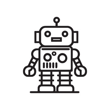 robot outline icon vector, generative ai