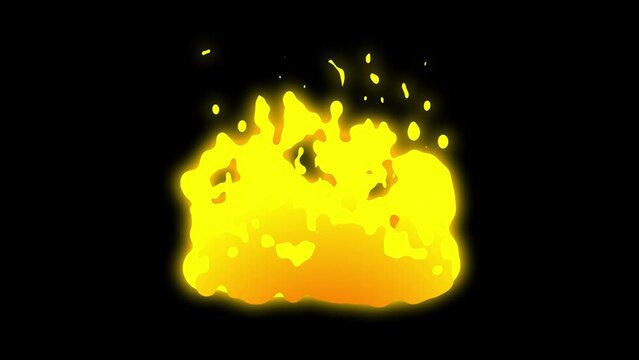 Cartoon Fire Of Raging Flames. 4K Animation Video Motion Graphics