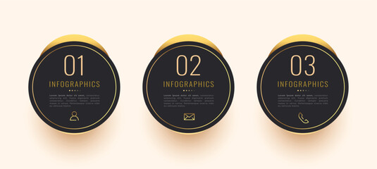 three category options infographic banner for premium presentation