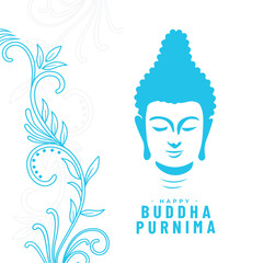 beautiful buddha purnima background with floral decoration
