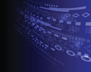 Obraz premium blue network light code and data security abstract technology background