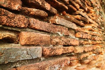 Historic Outer Wall of Wat Phra Si Sanphet Temple, a Famous UNESCO World Heritage Site in Ayutthaya, Thailand
