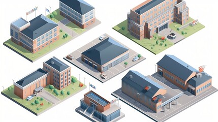 Fototapeta premium isometric view of a building