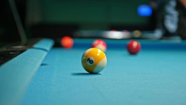 People Playing Eight Ball Semi Pro Tournament in Pool Club