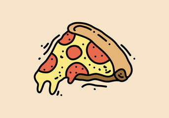Hand drawing of pizza slice design
