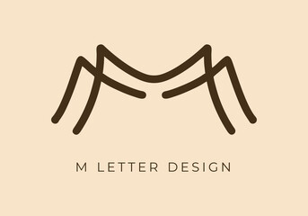 Unique Mono line design of M initial letter