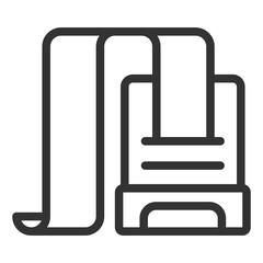 Cash register prints receipts for purchases  - icon, illustration on white background, outline style