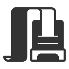Cash register prints receipts for purchases  - icon, illustration on white background, glyph style