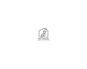 Dog and cat logo design template vector, line of pet logo design suitable for pet shop, store, cafe, business, hotel, veterinary clinic, Domestic animals vector illustration logotype, sign and symbol.