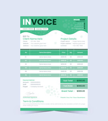 Minimal vector invoice template design