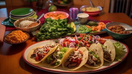 Fototapeta na wymiar Taco Temptation: Satisfy your cravings with this mouthwatering Mexican street food