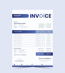 Minimal vector invoice template design