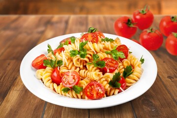 Tasty fresh pasta noodle dish