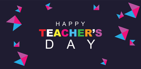 Happy Teacher's day. Template for background, banner, card, poster. vector illustration.