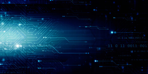 Obraz premium 2d illustration Abstract futuristic electronic circuit technology background