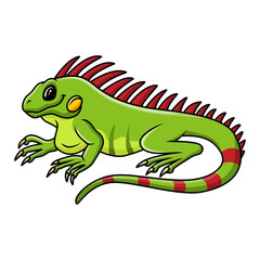 Cute iguana cartoon posing with smile