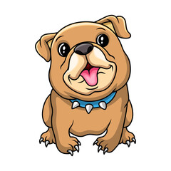 Cute happy bulldog a sitting
