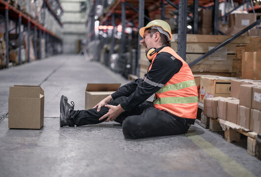 A warehouse worker was seriously hurt when a piece of loaded merchandise slipped and fell on him. When someone has a leg injury at work, immediate first aid and support from coworkers is required.