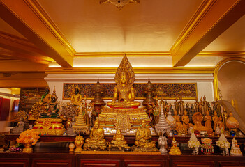 Table for worshiping the relics of the Lord Buddha's relics..altar room on top of the golden...