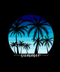 Summer vibes illustration trendy unique vector tshirt design summer mode tshirt