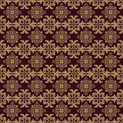 Red Seamless wallpaper pattern, vector.