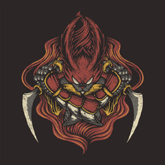 retro e sport logo of assassin rabbit