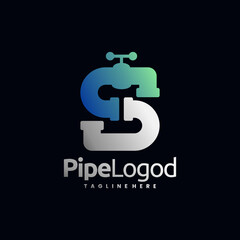 S logo with pipe concept